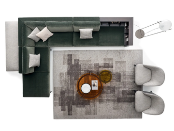 KIM - Corner fabric sofa with integrated magazine rack by Ditre Italia - view 3